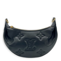 Over The Moon Shoulder Bag Black in Lambskin, Gold hardware