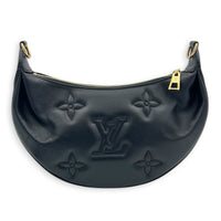Over The Moon Shoulder Bag Black in Lambskin, Gold hardware
