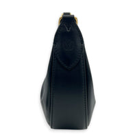 Over The Moon Shoulder Bag Black in Lambskin, Gold hardware