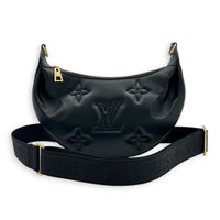 Over The Moon Shoulder Bag Black in Lambskin, Gold hardware