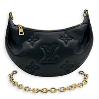 Over The Moon Shoulder Bag Black in Lambskin, Gold hardware