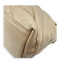 Loulou Puffer Beige Shoulder Bag in Lambskin, Brushed Gold hardware