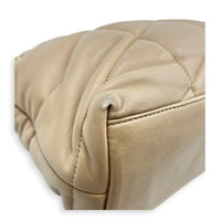 Loulou Puffer Beige Shoulder Bag in Lambskin, Brushed Gold hardware