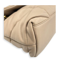 Loulou Puffer Beige Shoulder Bag in Lambskin, Brushed Gold hardware