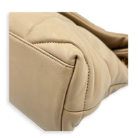 Loulou Puffer Beige Shoulder Bag in Lambskin, Brushed Gold hardware
