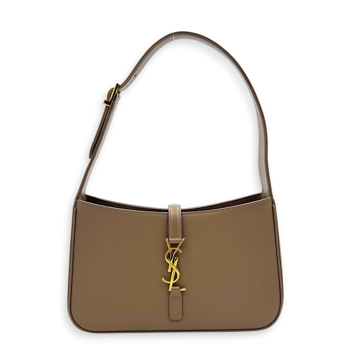 Le 5 A 7 Shoulder Bag Beige in Calfskin, Gold hardware