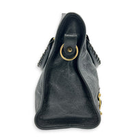 City Grey Top Handle Bag in Lambskin, Gold hardware
