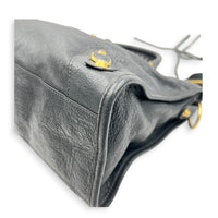 City Grey Top Handle Bag in Lambskin, Gold hardware