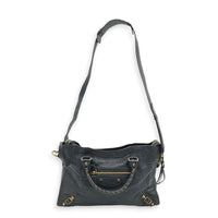 City Grey Top Handle Bag in Lambskin, Gold hardware