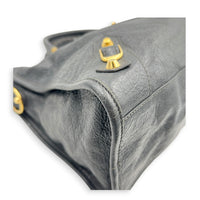 City Grey Top Handle Bag in Lambskin, Gold hardware