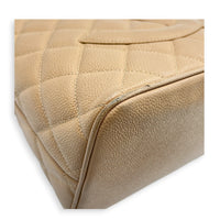 Medallion CC Tote Bag Beige in Caviar Leather, Gold hardware