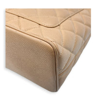 Medallion CC Tote Bag Beige in Caviar Leather, Gold hardware