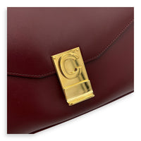 C Red Shoulder Bag in Calfskin, Gold hardware