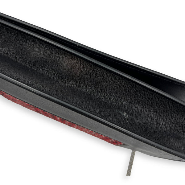 Frame Black Wallet On Chain in Calfskin, Silver hardware