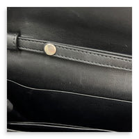 Frame Black Wallet On Chain in Calfskin, Silver hardware