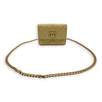 Classic Belt Bag Yellow in Lambskin, Gold hardware