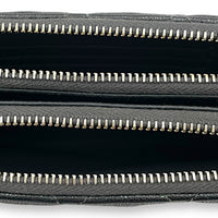 Double Zipped Clutch Iridescent  in Caviar Leather, Gold hardware