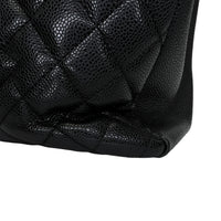 GST Black Tote Bag in Caviar Leather, Silver hardware