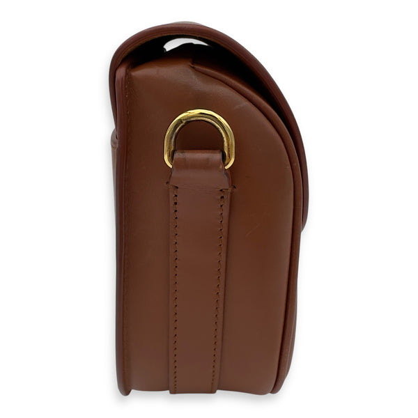 Christian Dior Bobby Shoulder Bag Brown in Calfskin, Gold hardware_4