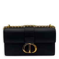Christian Dior Montaigne Shoulder Bag Black in Calfskin, Gold hardware_1