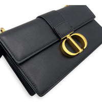 Christian Dior Montaigne Shoulder Bag Black in Calfskin, Gold hardware_18