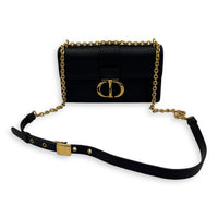 Christian Dior Montaigne Shoulder Bag Black in Calfskin, Gold hardware_21