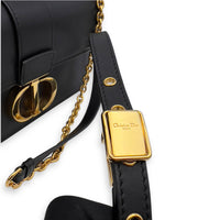Christian Dior Montaigne Shoulder Bag Black in Calfskin, Gold hardware_22