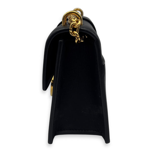 Christian Dior Montaigne Shoulder Bag Black in Calfskin, Gold hardware_3
