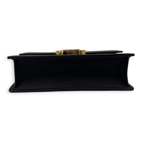 Christian Dior Montaigne Shoulder Bag Black in Calfskin, Gold hardware_5