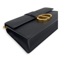 Christian Dior Montaigne Shoulder Bag Black in Calfskin, Gold hardware_8