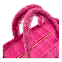 CC Zipper Tote Bag Pink in Tweed, Silver hardware