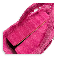 CC Zipper Tote Bag Pink in Tweed, Silver hardware