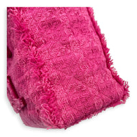 CC Zipper Tote Bag Pink in Tweed, Silver hardware