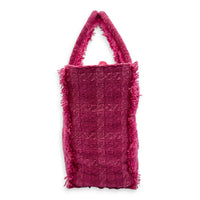 CC Zipper Tote Bag Pink in Tweed, Silver hardware
