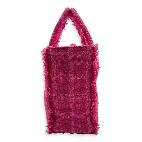 CC Zipper Tote Bag Pink in Tweed, Silver hardware