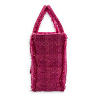 CC Zipper Tote Bag Pink in Tweed, Silver hardware