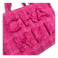 CC Zipper Tote Bag Pink in Tweed, Silver hardware