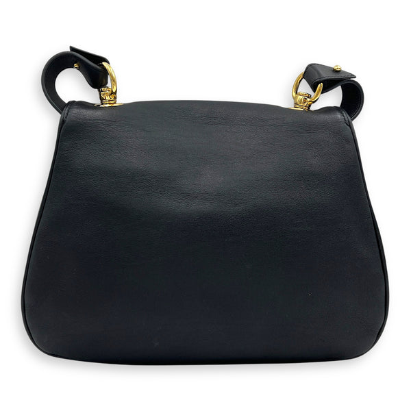 Blondie Black Shoulder Bag in Calfskin, Gold hardware