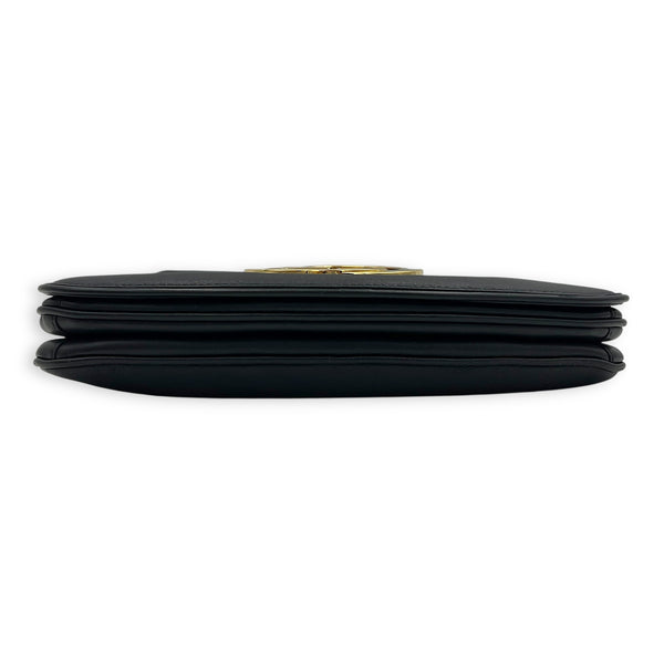 Blondie Black Shoulder Bag in Calfskin, Gold hardware