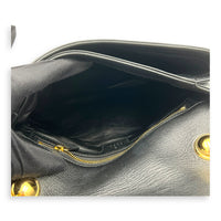 Blondie Black Shoulder Bag in Calfskin, Gold hardware