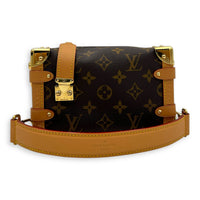 Side Trunk PM Gold Top Handle Bag in Monogram Coated Canvas, Gold hardware