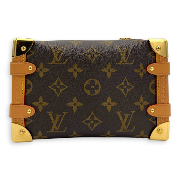 Side Trunk PM Gold Top Handle Bag in Monogram Coated Canvas, Gold hardware