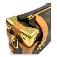 Side Trunk PM Gold Top Handle Bag in Monogram Coated Canvas, Gold hardware