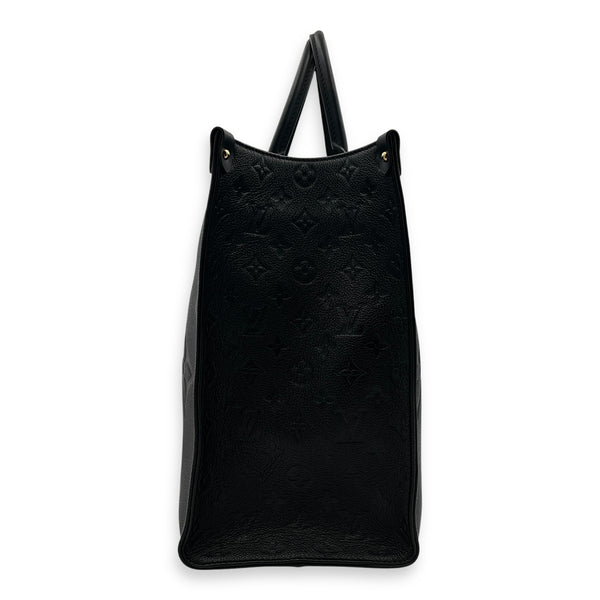 OnTheGo Black Tote Bag in Empreinte Leather, Gold hardware
