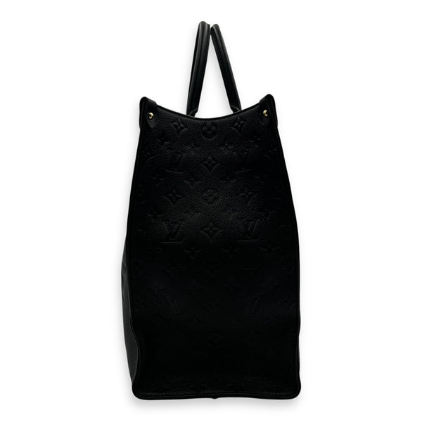 OnTheGo Black Tote Bag in Empreinte Leather, Gold hardware