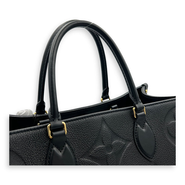 OnTheGo Black Tote Bag in Empreinte Leather, Gold hardware