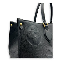 OnTheGo Black Tote Bag in Empreinte Leather, Gold hardware