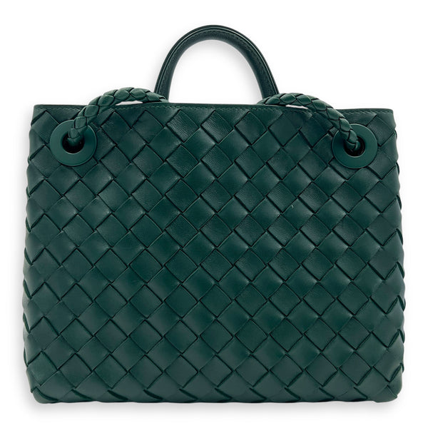 Andiamo Small Green Shoulder Bag in Lambskin, Gold hardware