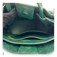 Andiamo Small Green Shoulder Bag in Lambskin, Gold hardware