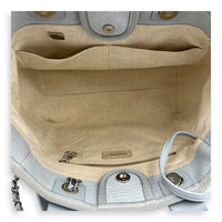 Deauville Blue Tote Bag in Canvas, Silver hardware
